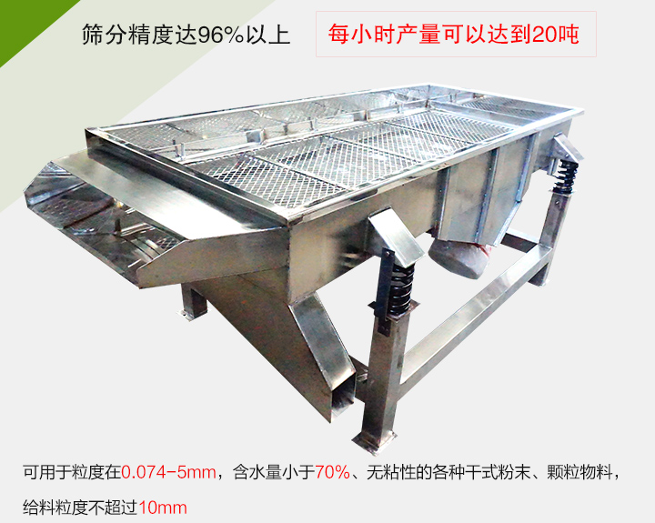 糧食篩分機各種干式粉末、顆粒物料，給料粒度不超過10mm